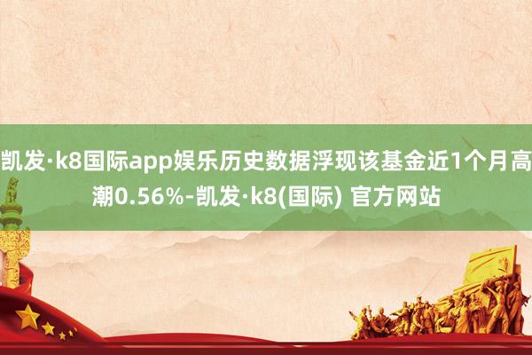 凯发·k8国际app娱乐历史数据浮现该基金近1个月高潮0.56%-凯发·k8(国际) 官方网站