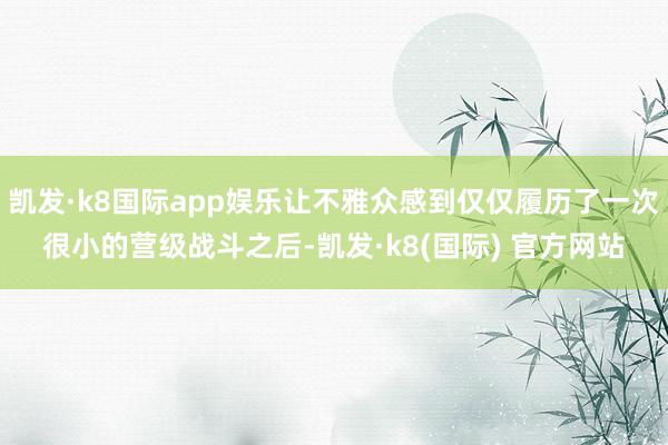 凯发·k8国际app娱乐让不雅众感到仅仅履历了一次很小的营级战斗之后-凯发·k8(国际) 官方网站