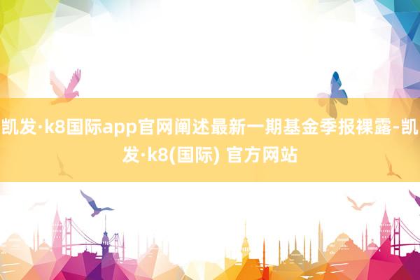 凯发·k8国际app官网阐述最新一期基金季报裸露-凯发·k8(国际) 官方网站