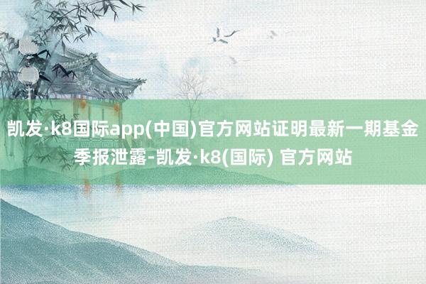 凯发·k8国际app(中国)官方网站证明最新一期基金季报泄露-凯发·k8(国际) 官方网站