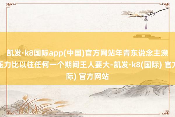 凯发·k8国际app(中国)官方网站年青东说念主濒临的压力比以往任何一个期间王人要大-凯发·k8(国际) 官方网站